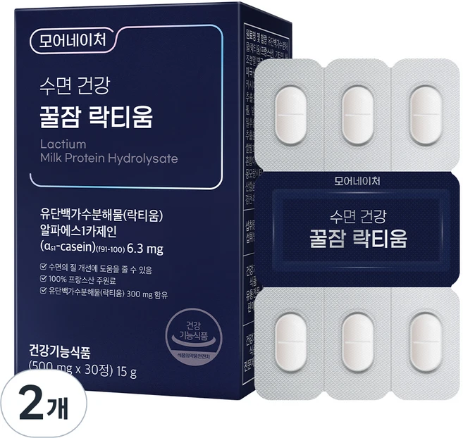 모어네이처 수면 건강 꿀잠 락티움, 30정, 2개 - 쿠팡