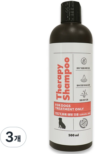 예삐 테라피 샴푸 진드기 벼룩예방, 500ml, 1개입, 3개 - 쿠팡