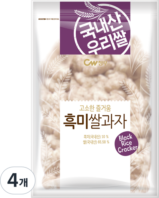 청우식품 흑미쌀과자, 4개, 160g