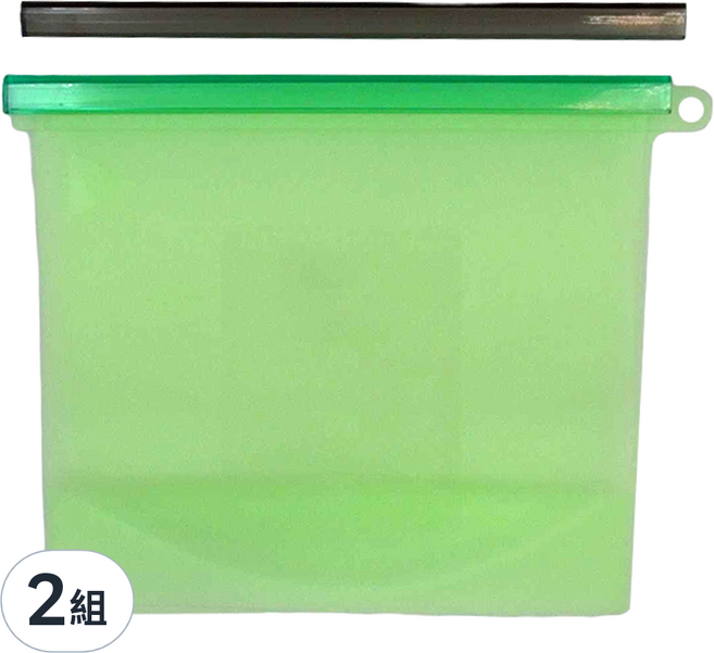 日本KOMEKI 可微波食品級白金矽膠食物袋 顏色隨機 1000ml 2件組, 2組, 2 個容器 + 2 個夾子