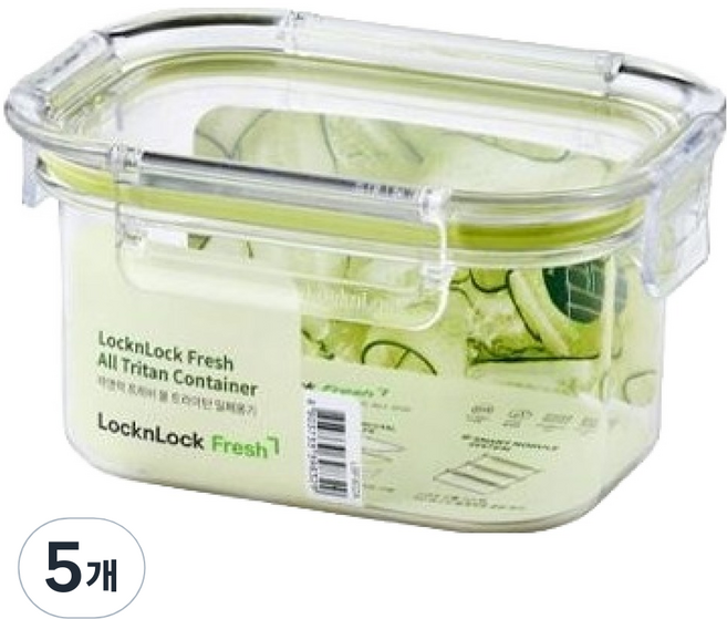 락앤락 올 트라이탄 밀폐용기, 5개, 450ml