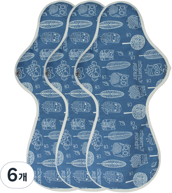 위즐리 면생리대 티니네이비, 오버나이트 이상, 3개입, 2세트