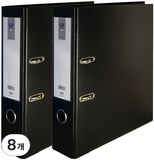 마이다스 레버아치 LA 바인더 2공 세로형 민 7cm, 흑색, 8개