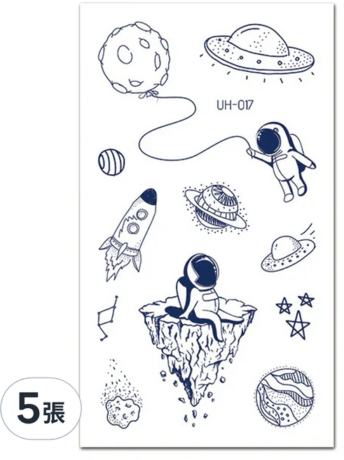 理享家 草本 半永久防水 紋身刺青貼紙 105 x 60mm, uh-017, 5件