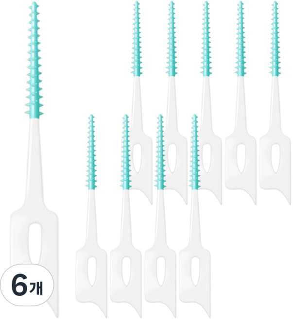 르메이스 치아 브러쉬 치간 칫솔 케이스 민트, 20개입, 6개