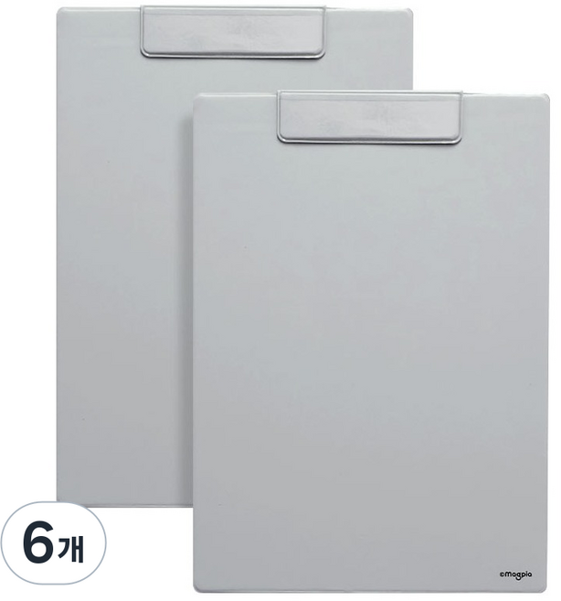 마그피아 마그랑 차트 자석 클립보드 A4, 그레이, 6개