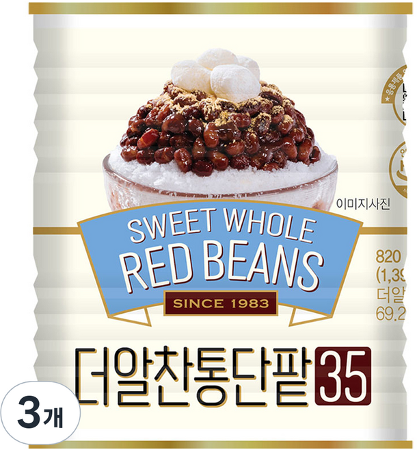 화과방 대두식품 더알찬통단팥35, 820g, 3개