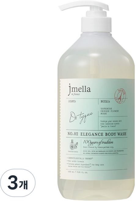 jmella 法國優雅檀香香氛沐浴乳, 3個, 1L