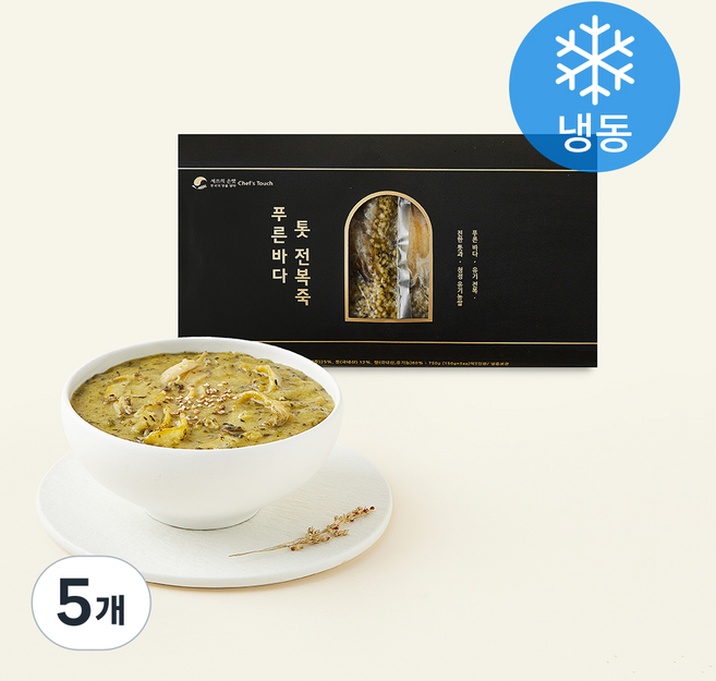 셰프의손맛 푸른바다 톳 전복죽 5개입 (냉동), 750g, 5개