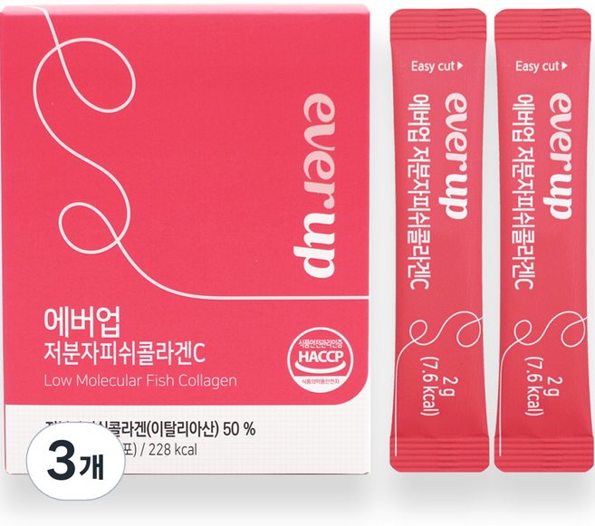 몸엔용 에버업 저분자피쉬콜라겐C 30p, 3개, 60g