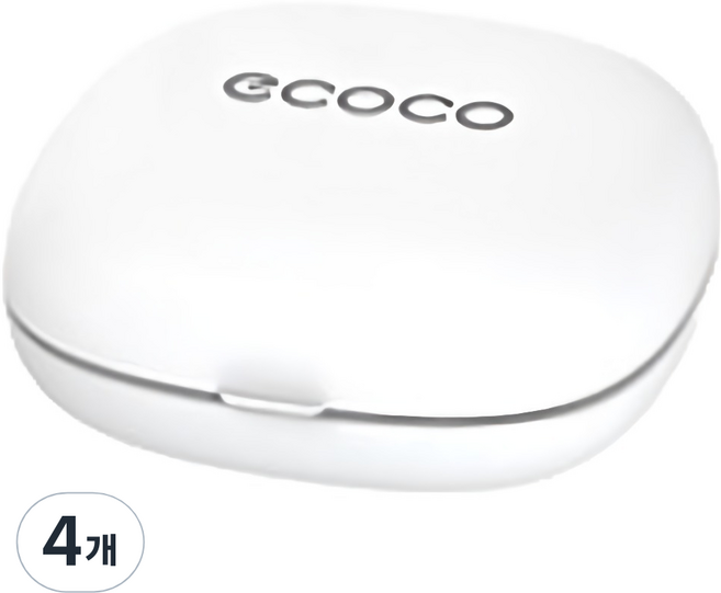 ecoco 제니엘 휴대용 미니 약케이스 사각원형 화이트, 4개