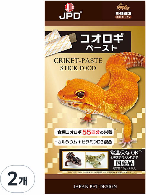 JPD 귀뚜라미 칼슘 + 비타민D3 짜요라미 오리지널 페이스트스틱 5p, 2개, 30g