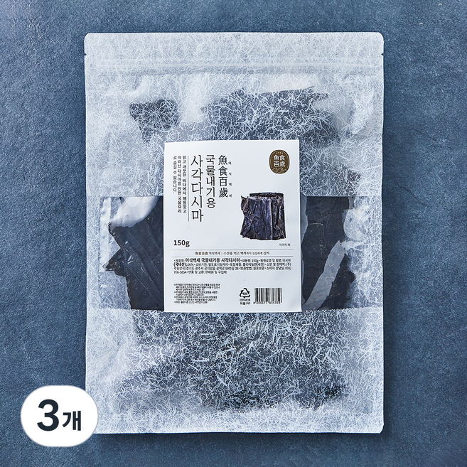 어식백세 국물내기용 사각 다시마, 150g, 3개