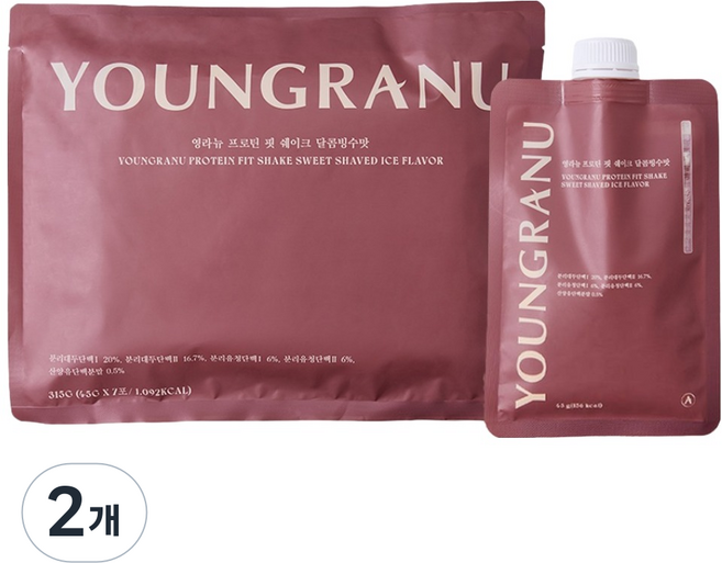 영라뉴 프로틴 핏 쉐이크 달콤빙수 장영란 쉐이크 영란뉴, 2개, 315g
