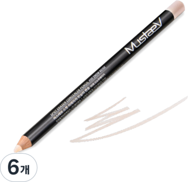 머스테브 스팟 이레이저 컨실러 펜슬 2.5g, 6개, 00호 스노우베이지
