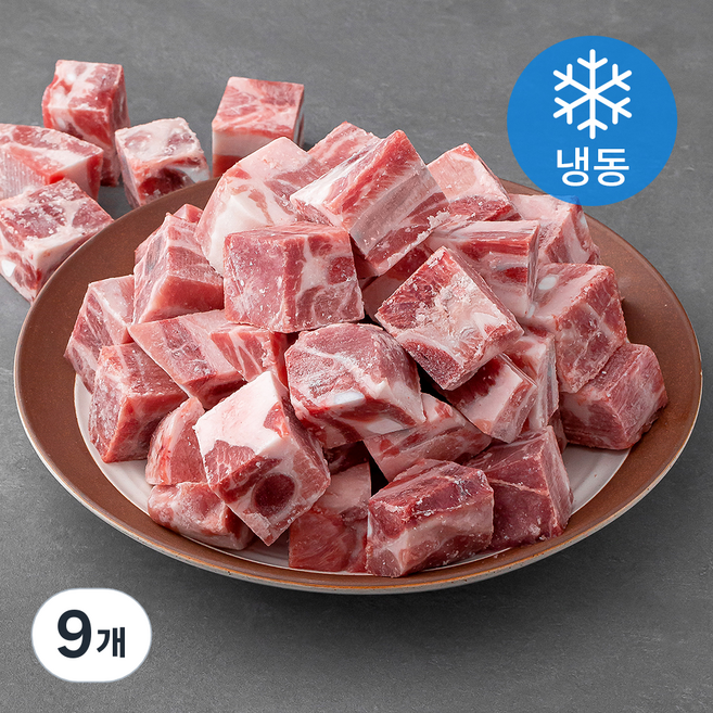사조프레시미트 수입 돈갈비 찜용 3 x 3 x 3 cm (냉동), 1kg, 9개