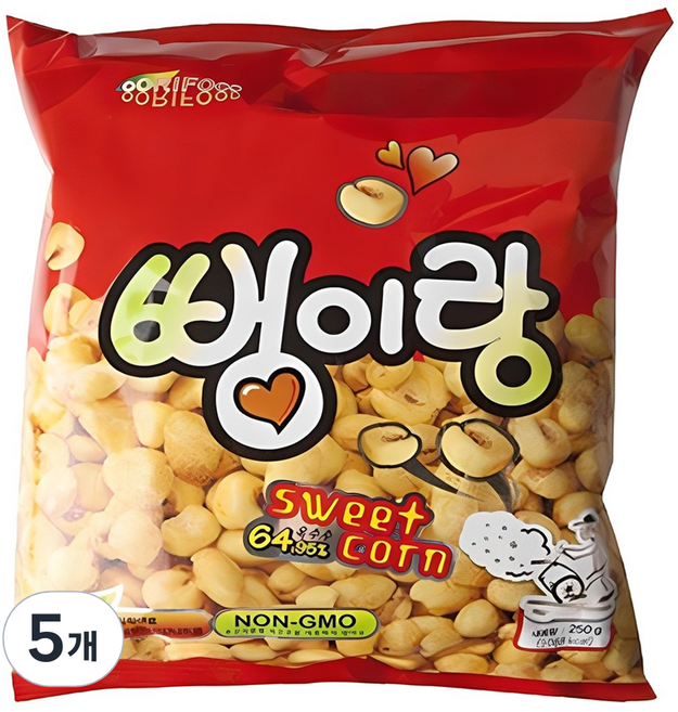 우리식품 뻥이랑, 250g, 5개