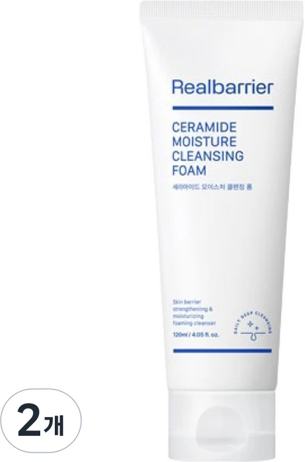 리얼베리어 세라마이드 모이스처 클렌징 폼, 120ml, 2개 - 쿠팡