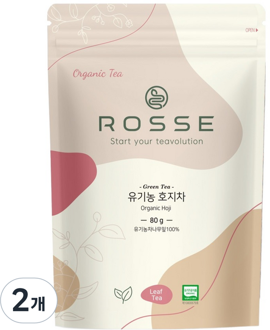 ROSSE 有機焙茶補充包, 2個, 1入, 80g