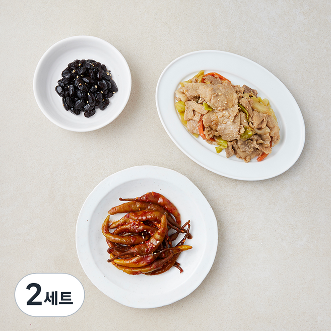 모두의집밥 고기랑밑반찬B 돼지불고기 180g + 양념고추절임 60g + 콩자반 100g 세트, 2세트