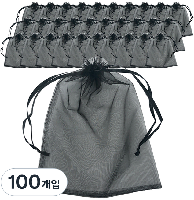 미르코리아 망사주머니 1호, 블랙, 100개입