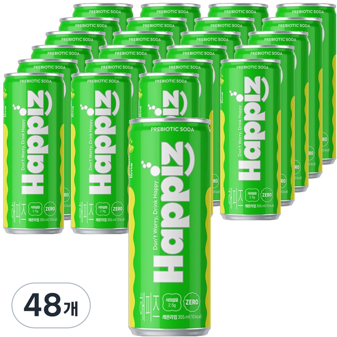 롯데칠성음료 해피즈 레몬 라임 탄산음료, 48개, 355ml