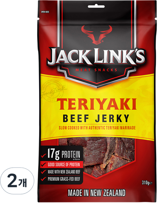 잭링크스 비프 져키 데리야키 육포, 310g, 2개
