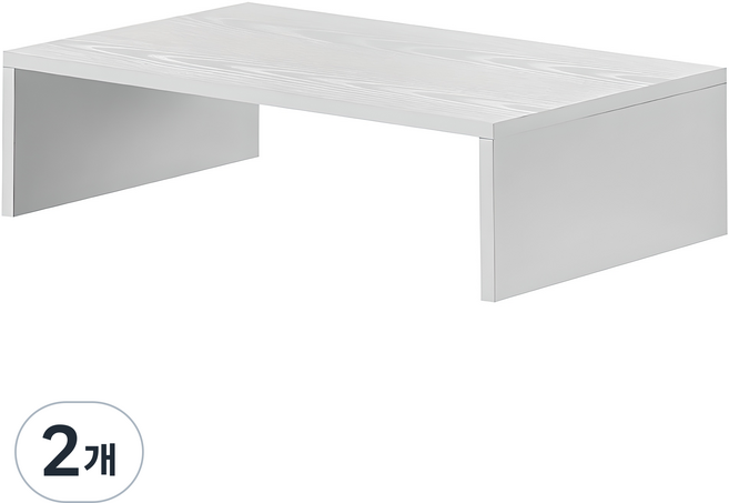 구스페리 데스크 우드 모니터 받침대 조립형, 화이트, 2개