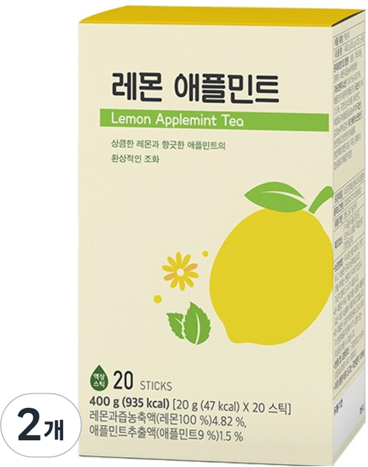 꽃샘 레몬 애플 민트, 20g, 2개, 20개입
