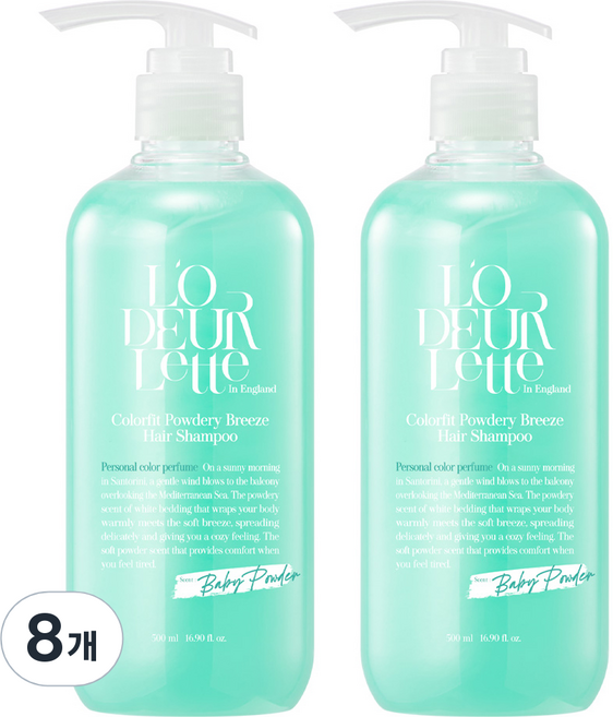 로더렛 인 잉글랜드 컬러핏 샴푸 베이비파우더향, 500ml, 8개