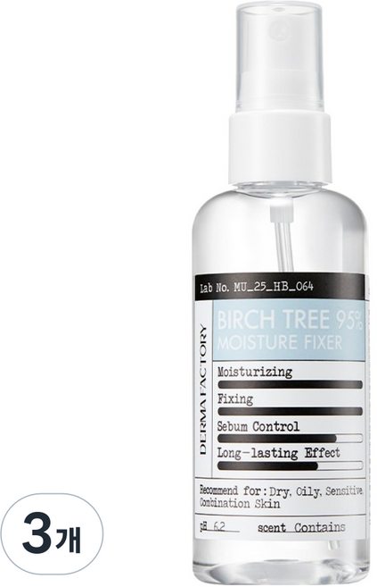 DermaFactory 95% 樺木水分定妝液, 100ml, 3個