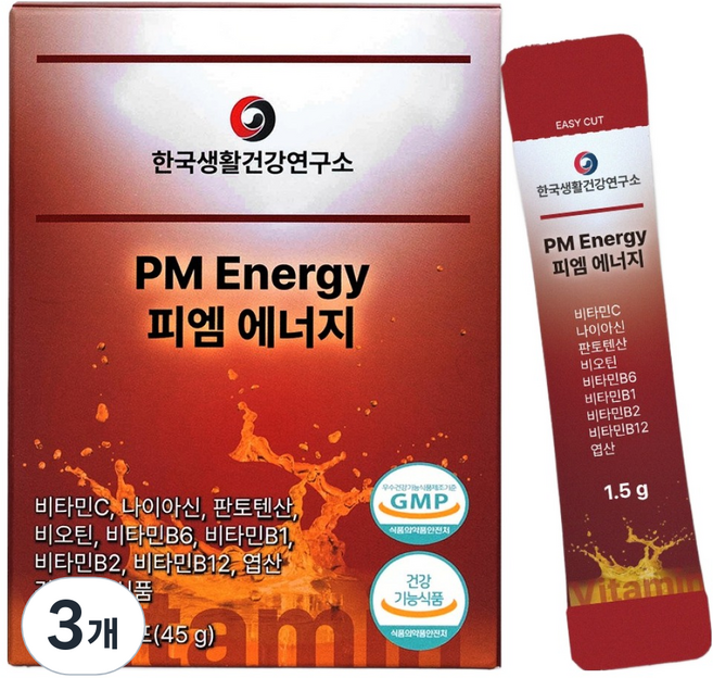 한국생활건강연구소 PM에너지 30포, 3개, 45g