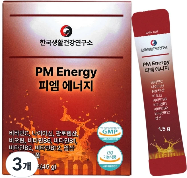 한국생활건강연구소 PM에너지 30포, 3개, 45g - 쿠팡
