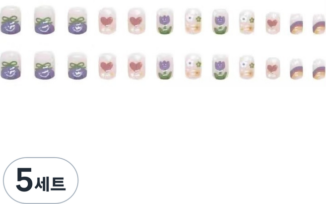 비투윈 나약성 예쁜 네일팁 세트, 5세트, R393 민트 앰버