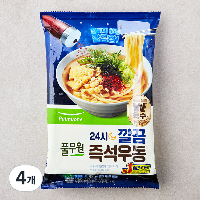 풀무원 24시 깔끔 즉석우동 2인분, 321.2g, 4개