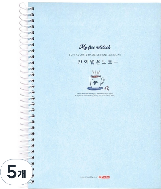 팬시로비 5000 칸이 넓은노트 10mm, 랜덤발송, 5개