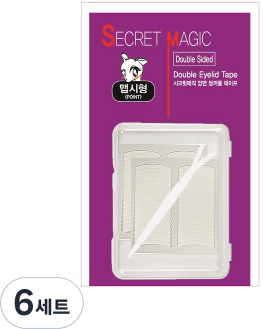 다크니스 시크릿 고급 양면 쌍꺼풀테이프 400p, 맵시형, 6세트