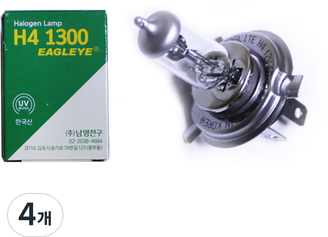 EAGLEYE 鹵素燈泡 1300, 4個, H4