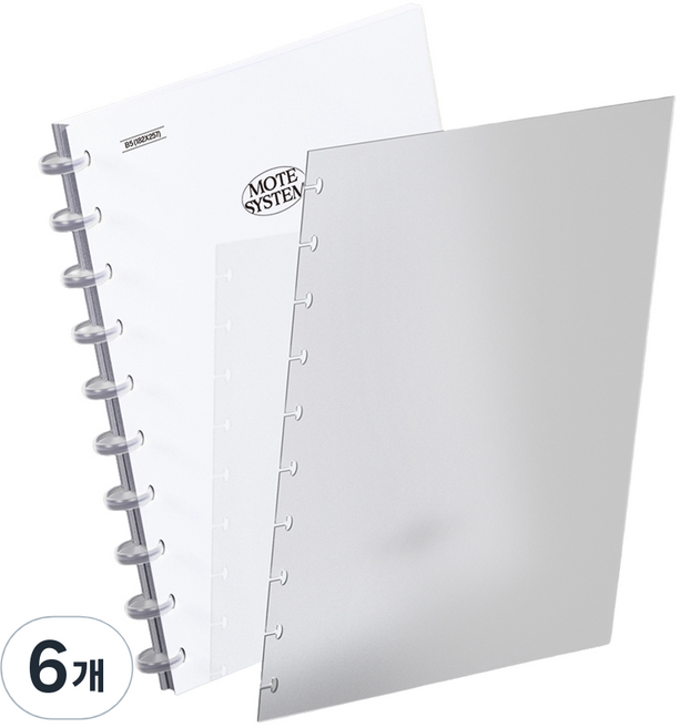 모트모트 B5 기본 바인더 다이어리 플래너 노트 DIY 10공, 화이트, 6개