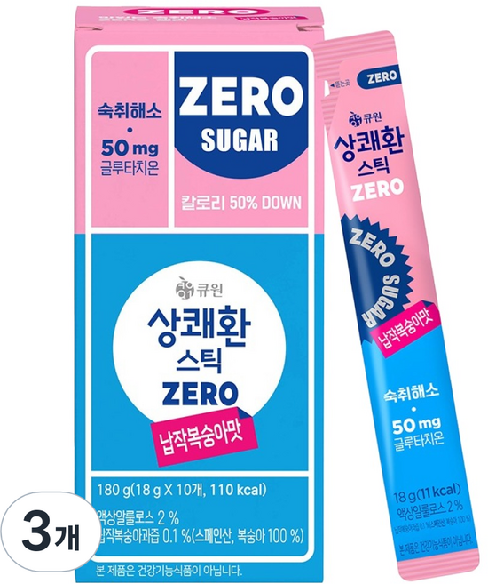 Q.one 醒可安 穀胱甘肽活力飲隨身包 蟠桃風味 無加糖, 3個, 180g