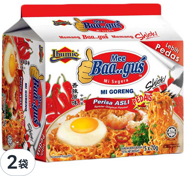 Ibumie 益福 Baagus 乾撈麵經濟包 香辣 70g, 10包