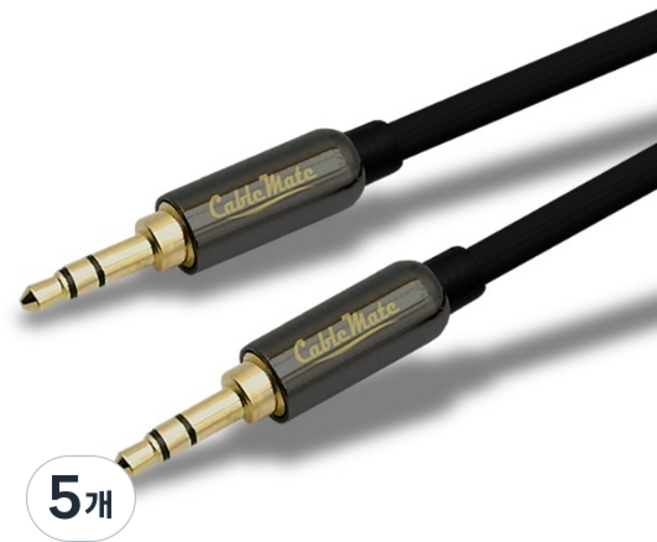 CableMate 立體聲 AUX 3.5 OFC 鍍金 MM 音源線 1m, CM3552, 混合色, 5個