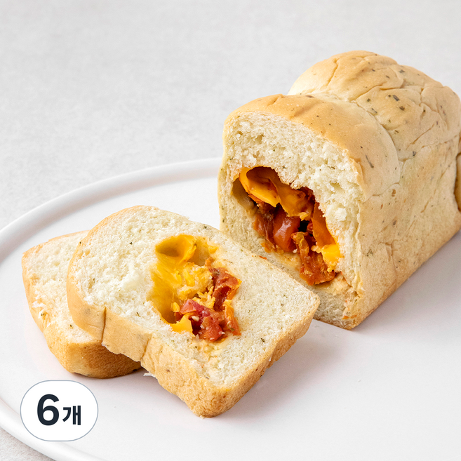 브로드카세 발효종 바질선드라이토마토식빵, 230g, 6개