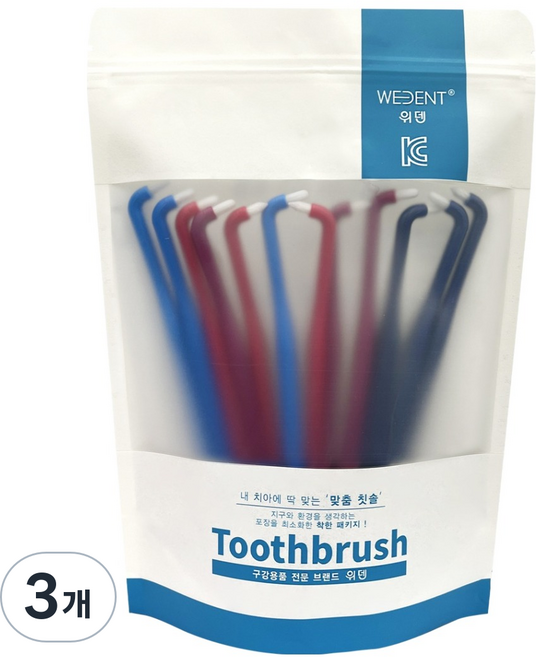 위덴 앤드터프트칫솔 먼슬리팩 일반모, 12개입, 3개
