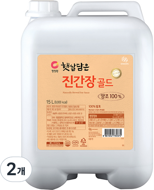 햇살담은 진간장 골드, 15L, 2개