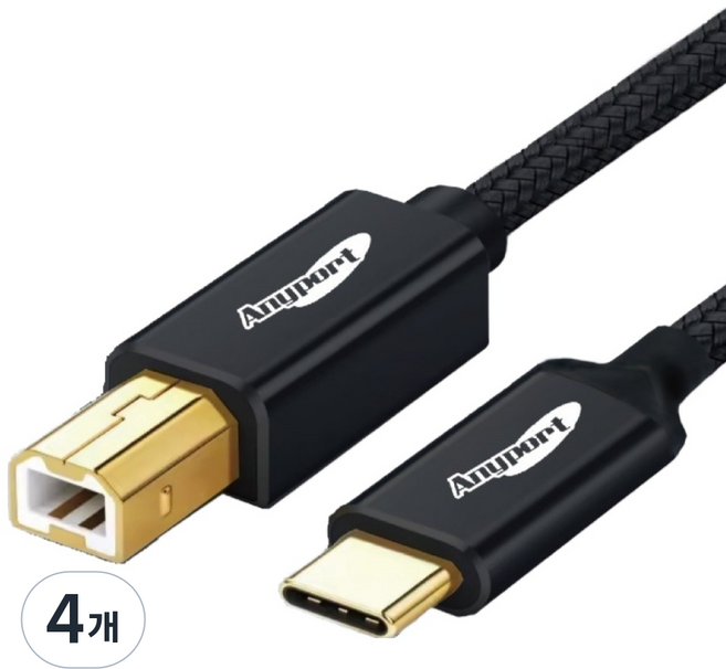 Anyport USB 2.0 Type-C 轉 B 印表機線, 4個