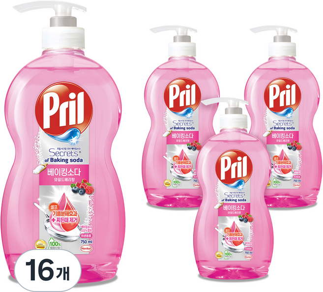 프릴 시크릿오브 베이킹소다 와일드베리 향, 750ml, 16개