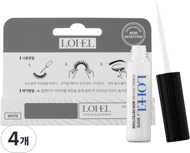 LOIEL 속눈썹 접착제, 클리어 화이트, 4개
