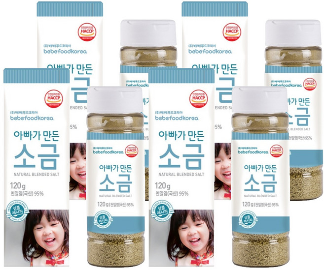 베베푸드 아빠가 만든 소금, 천일염, 4개, 120g