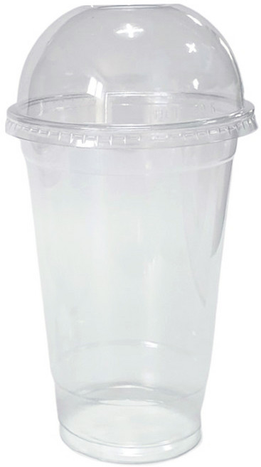 생활을그리다 투명 PET 아이스컵 + 돔뚜껑, 470ml, 100개입, 1세트